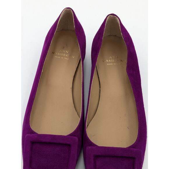 ANN MASHBURN Buckle Flat women's Deep Orchid Suede size US4 EU35 - Picture 5 of 11